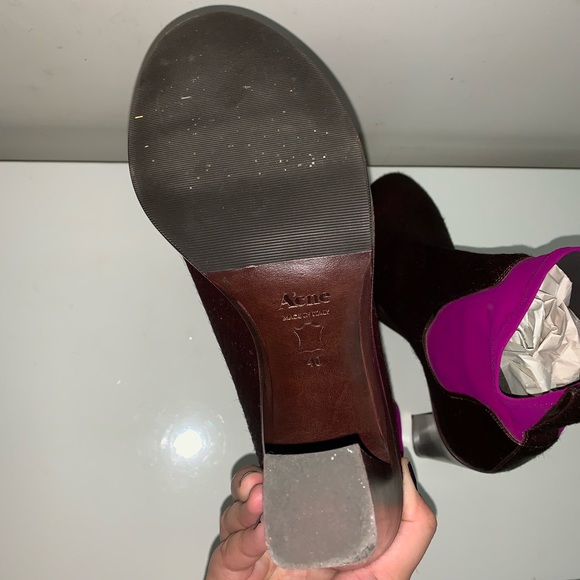 Acne Oxblood Calf hair and Fuchsia Bootie Heels - Picture 4 of 4